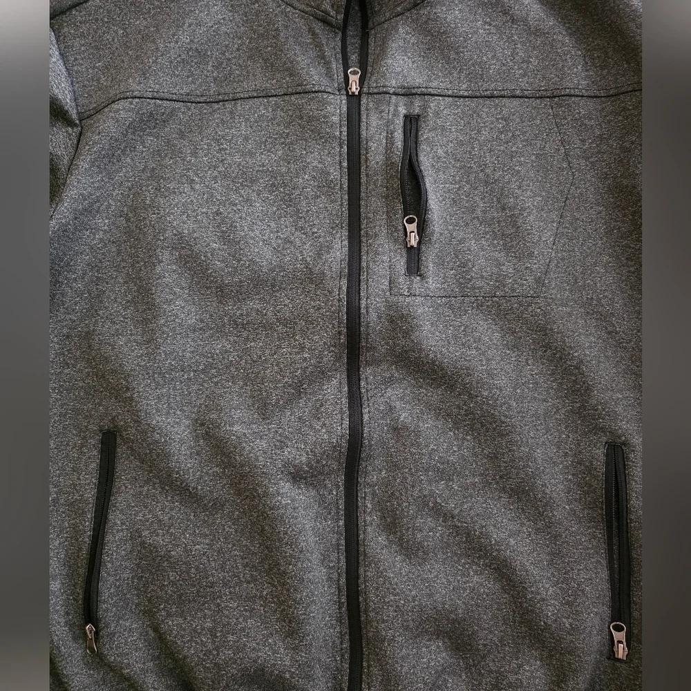 * Original Deluxe Charcoal Zip-Up Lightweight, Full-zip Heather Grey Jacket 3XL
